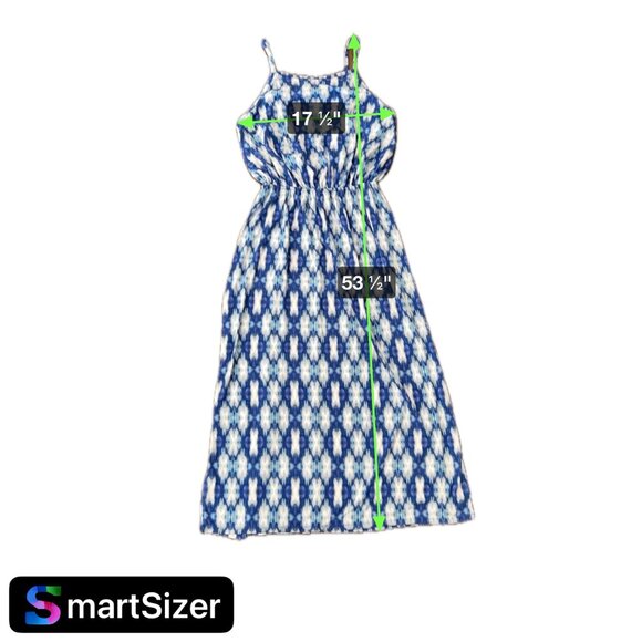 Summer Sleeveless Maxi Dress Blue White Tie Dye Pattern Sz 1X - Picture 8 of 8